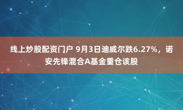 线上炒股配资门户 9月3日迪威尔跌6.27%，诺安先锋混合A基金重仓该股